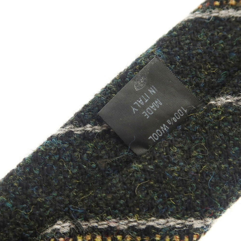 【中古】リングヂャケット RING JACKET ウール ストライプ柄ネクタイ グリーン【 状態ランクA 】【 メンズ 】 [APD]