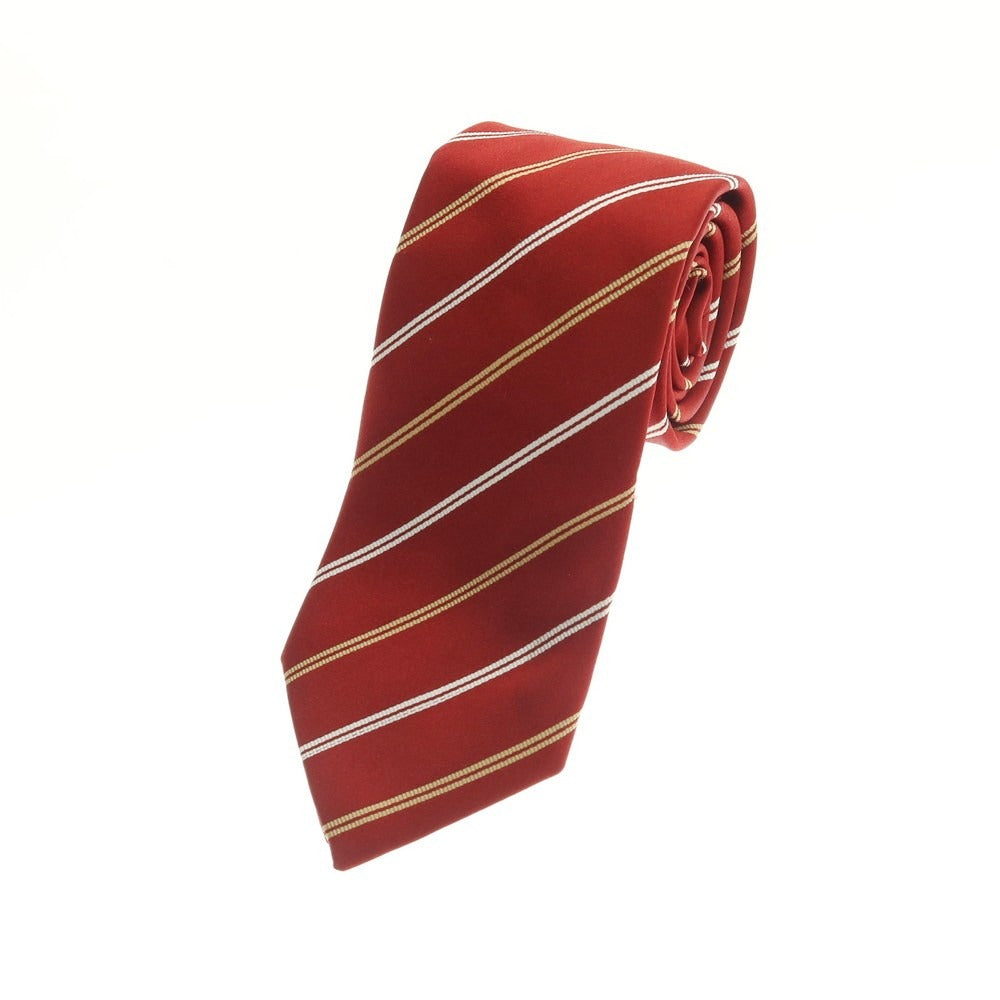 【中古】ステファノ ビジ stefano bigi シルク ストライプ柄ネクタイ レッド【 状態ランクB 】【 メンズ 】 [APD]