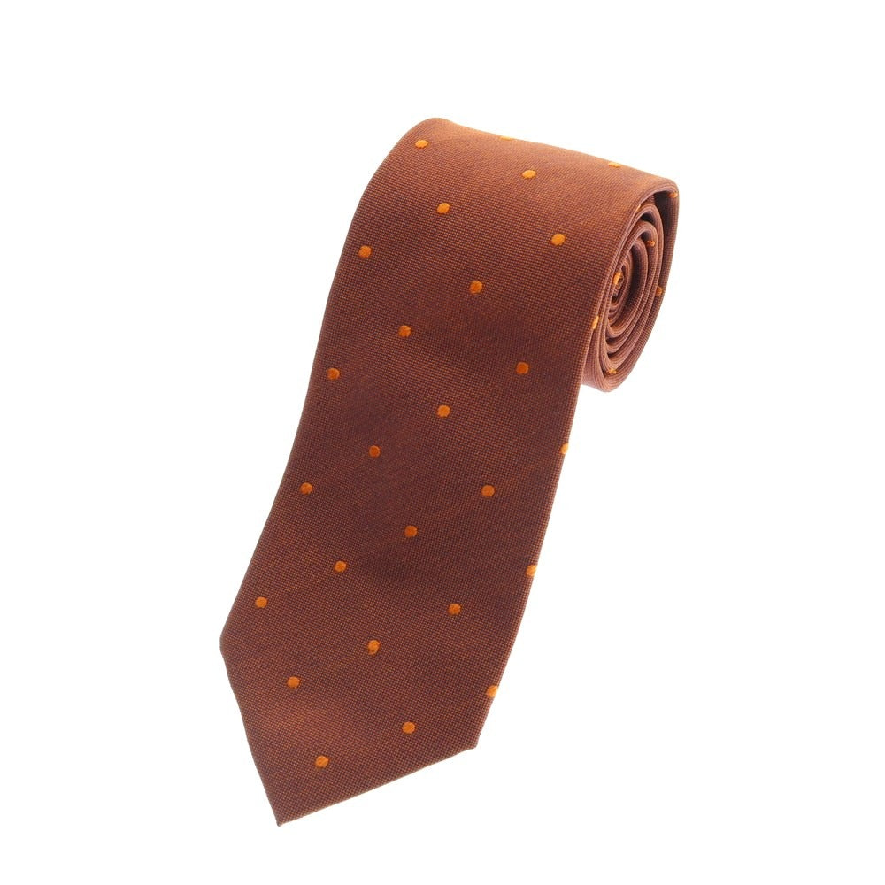 【中古】バーニーズニューヨーク BARNEYS NEWYORK シルク ドット柄ネクタイ オレンジブラウン【 状態ランクB 】【 メンズ 】
