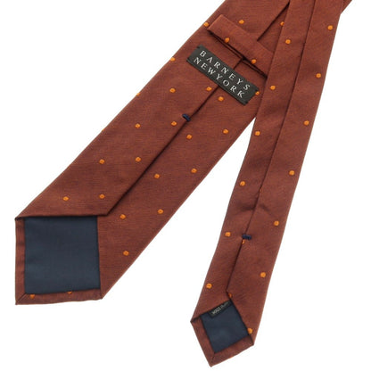 【中古】バーニーズニューヨーク BARNEYS NEWYORK シルク ドット柄ネクタイ オレンジブラウン【 状態ランクB 】【 メンズ 】