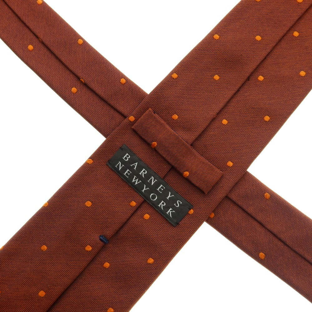 【中古】バーニーズニューヨーク BARNEYS NEWYORK シルク ドット柄ネクタイ オレンジブラウン【 状態ランクB 】【 メンズ 】