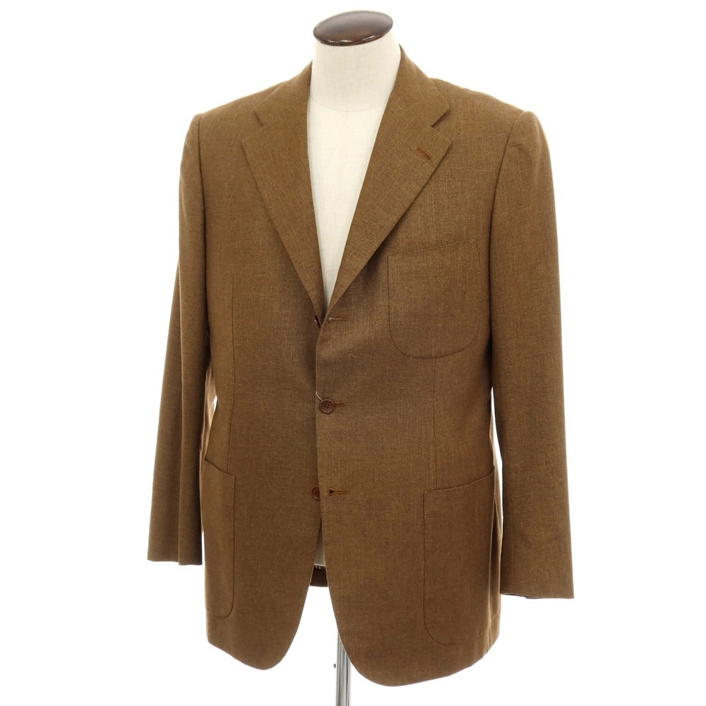【中古】キートン Kiton シルクモヘヤ テーラードジャケット カーキブラウン【 50 】【 状態ランクA 】【 メンズ 】 []