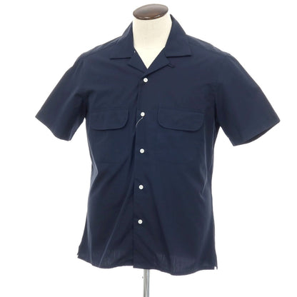 【中古】バルバ BARBA コットン オープンカラー 半袖シャツ ネイビー【サイズ41】【 状態ランクA 】【 メンズ 】