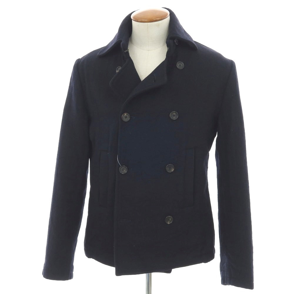 【中古】モンテドーロ Montedoro ウールコットン ダブルブレストコート ネイビー【サイズ48】【 状態ランクC 】【 メンズ 】[BPD]