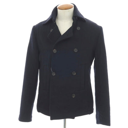 【中古】モンテドーロ Montedoro ウールコットン ダブルブレストコート ネイビー【 48 】【 状態ランクC 】【 メンズ 】