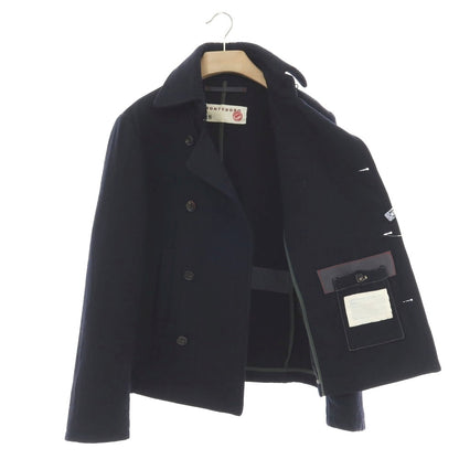 【中古】モンテドーロ Montedoro ウールコットン ダブルブレストコート ネイビー【 48 】【 状態ランクC 】【 メンズ 】