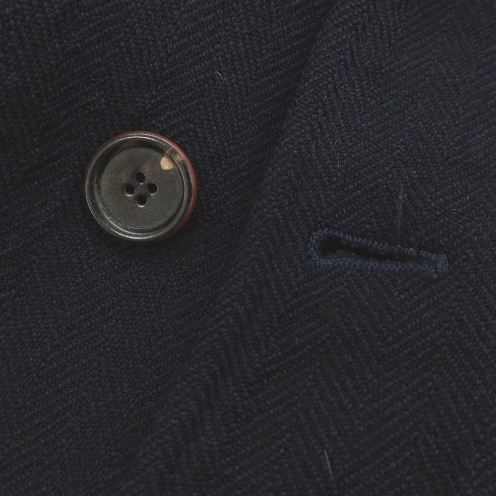 【中古】モンテドーロ Montedoro ウールコットン ダブルブレストコート ネイビー【 48 】【 状態ランクC 】【 メンズ 】