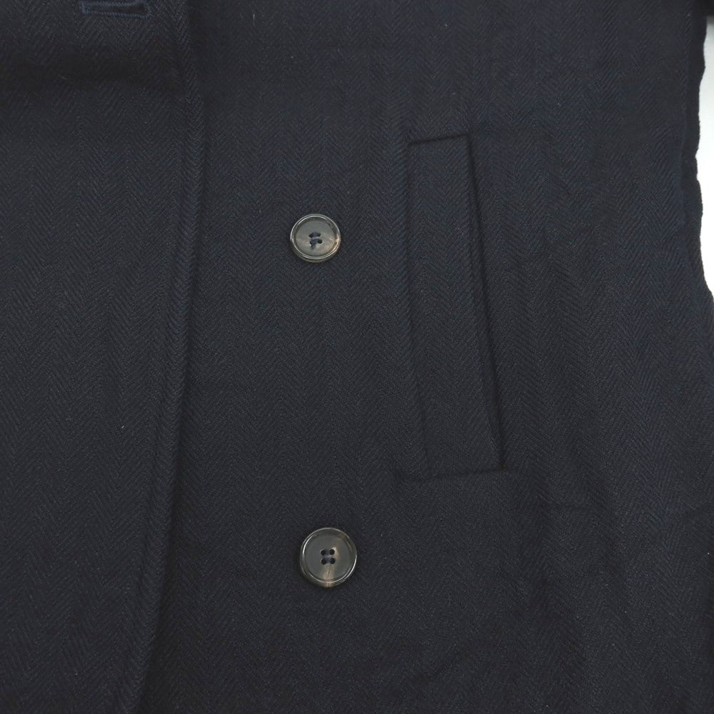 【中古】モンテドーロ Montedoro ウールコットン ダブルブレストコート ネイビー【 48 】【 状態ランクC 】【 メンズ 】