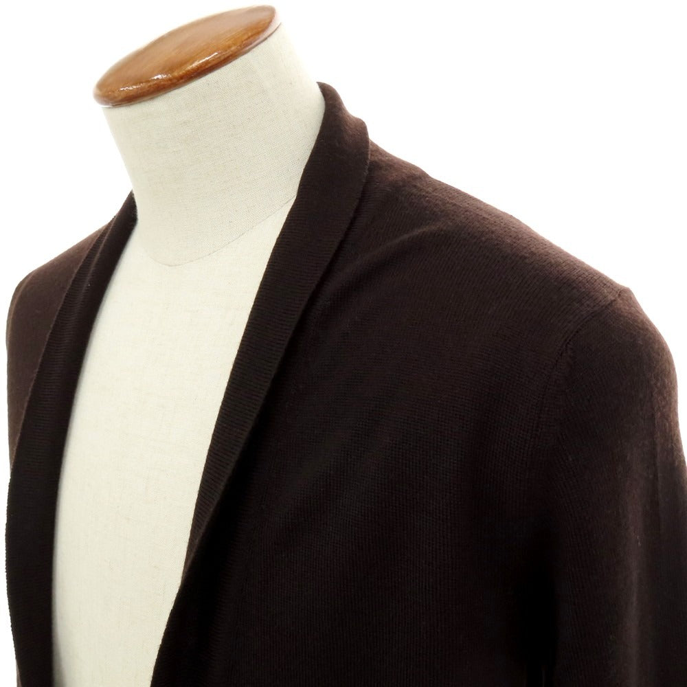 【中古】グランサッソ GRAN SASSO ハイゲージ ウール カーディガン ダークブラウン【 46 】【 状態ランクA 】【 メンズ 】