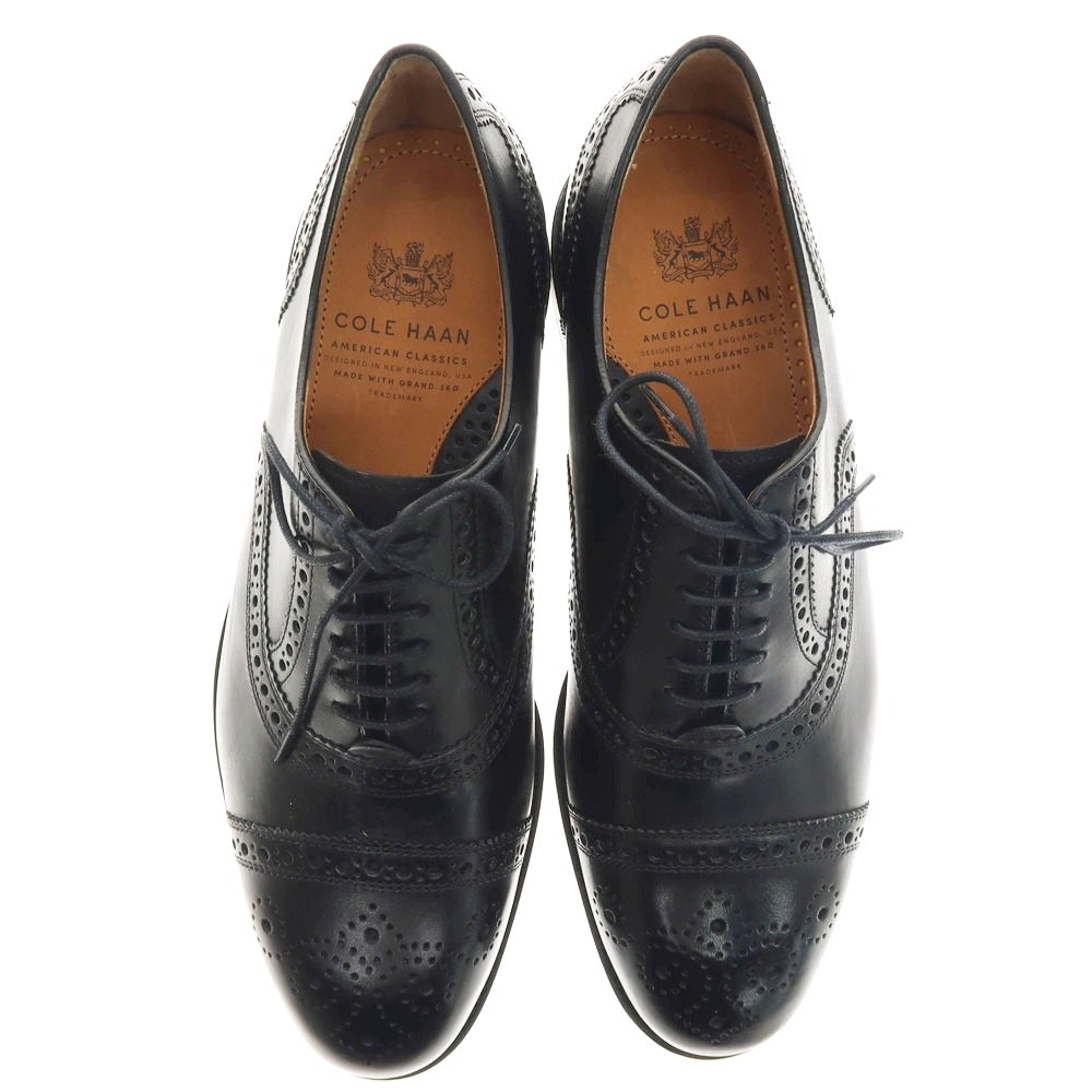 【中古】【未使用】コールハーン COLE HAAN セミブローグ ドレスシューズ ブラック【 7 1/2 】【 状態ランクS 】【 メンズ 】