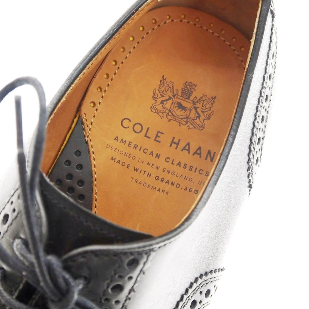 【中古】【未使用】コールハーン COLE HAAN セミブローグ ドレスシューズ ブラック【 7 1/2 】【 状態ランクS 】【 メンズ 】