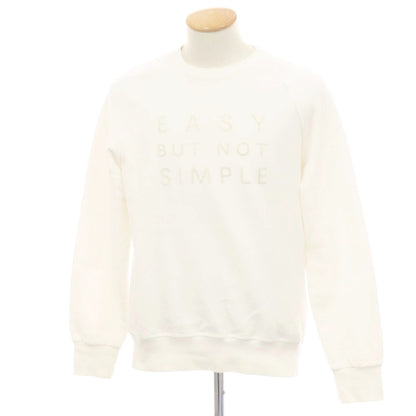 【中古】チルコロ1901 CIRCOLO 1901 コットン フロッキープリント クルーネック スウェット ホワイト【 S 】【 状態ランクC 】【 メンズ 】