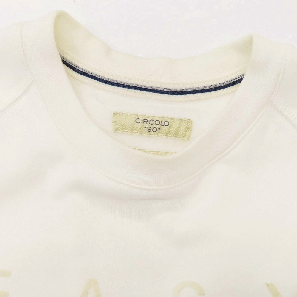 【中古】チルコロ1901 CIRCOLO 1901 コットン フロッキープリント クルーネック スウェット ホワイト【 S 】【 状態ランクC 】【 メンズ 】