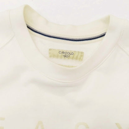 【中古】チルコロ1901 CIRCOLO 1901 コットン フロッキープリント クルーネック スウェット ホワイト【 S 】【 状態ランクC 】【 メンズ 】