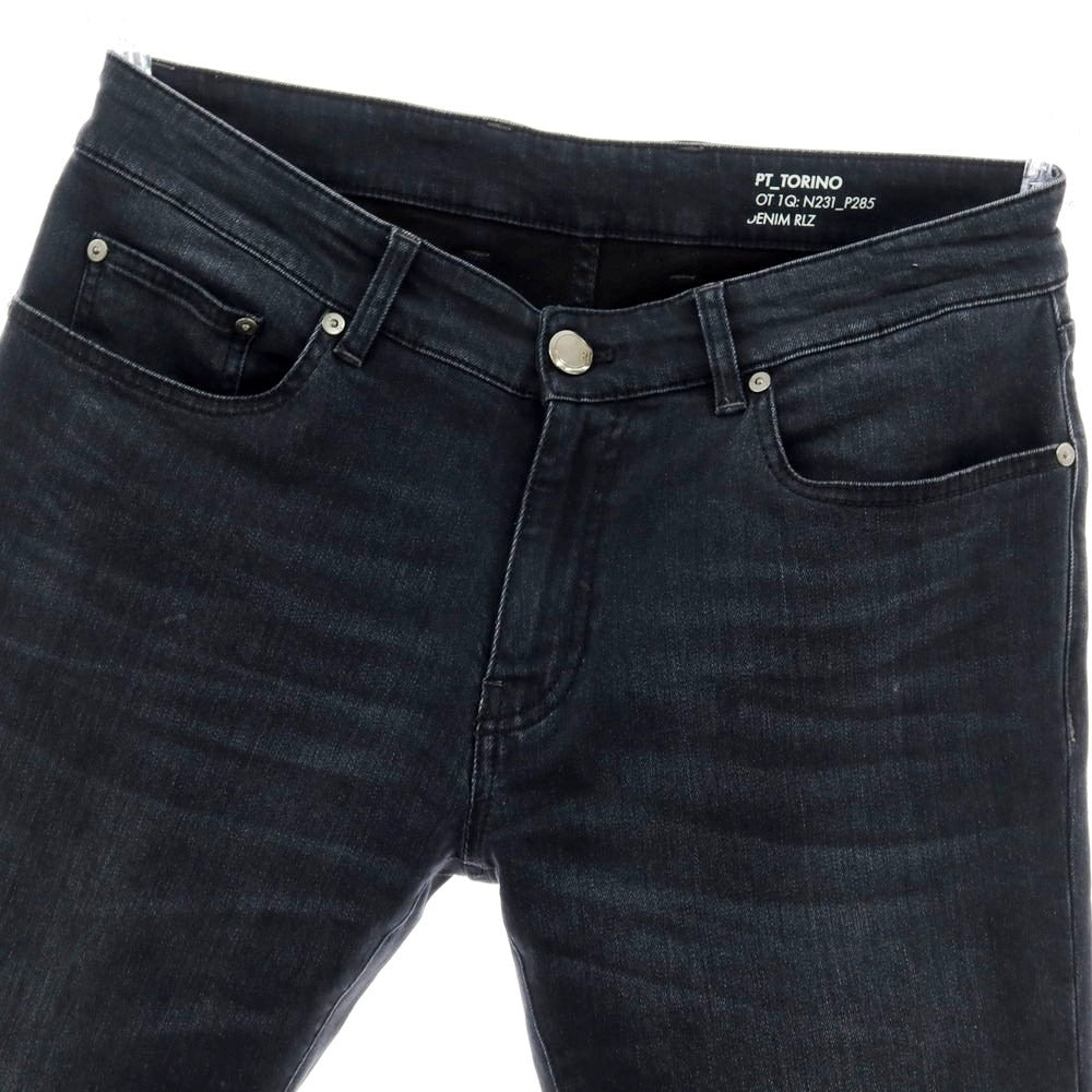 【中古】ピーティートリノ デニム PT TORINO DENIM ストレッチコットンレーヨン ROCK デニムパンツ ブラック【 33 】【 状態ランクB 】【 メンズ 】