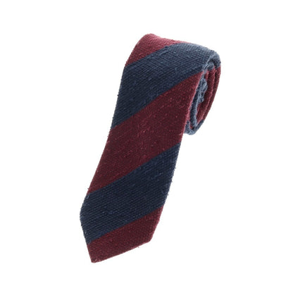 【中古】ステファノ ビジ stefano bigi シルク ストライプ柄ネクタイ ワインレッドxネイビー【 状態ランクB 】【 メンズ 】