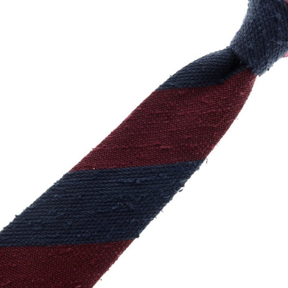 【中古】ステファノ ビジ stefano bigi シルク ストライプ柄ネクタイ ワインレッドxネイビー【 状態ランクB 】【 メンズ 】