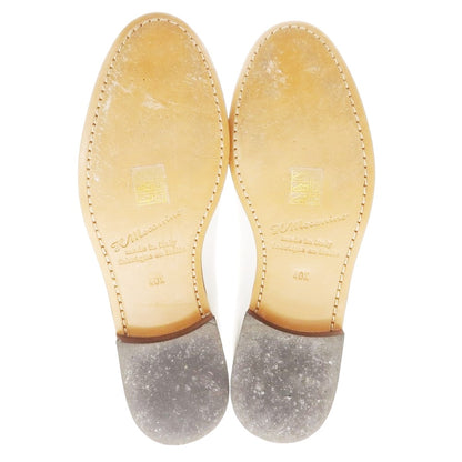 【中古】イルモカシーノ IL MOCASSINO ベルジャンシューズ ローファー ホワイト【 40 1/2 】【 状態ランクB 】【 メンズ 】