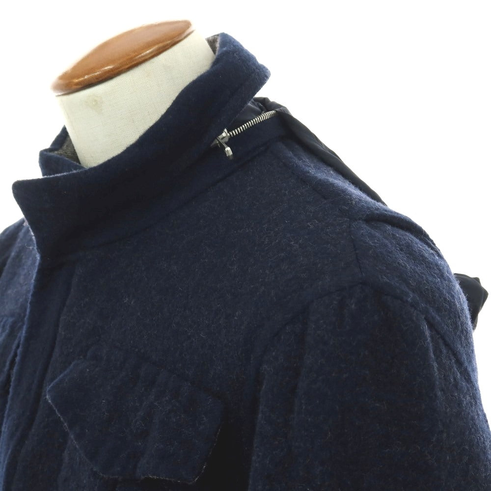 【中古】サルトリオ Sartorio ストレッチ ウール ミリタリージャケット ネイビー【 サイズ表記なし（M位） 】【 状態ランクB 】【 メンズ 】 [APD]
