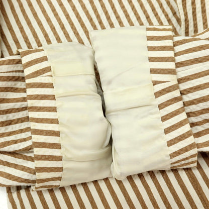 【中古】エルネスト ernesto GFB ストレッチ コットンナイロン サッカー ストライプ 2B カジュアルジャケット クリームブラウン【サイズ44】【 状態ランクC 】【 メンズ 】