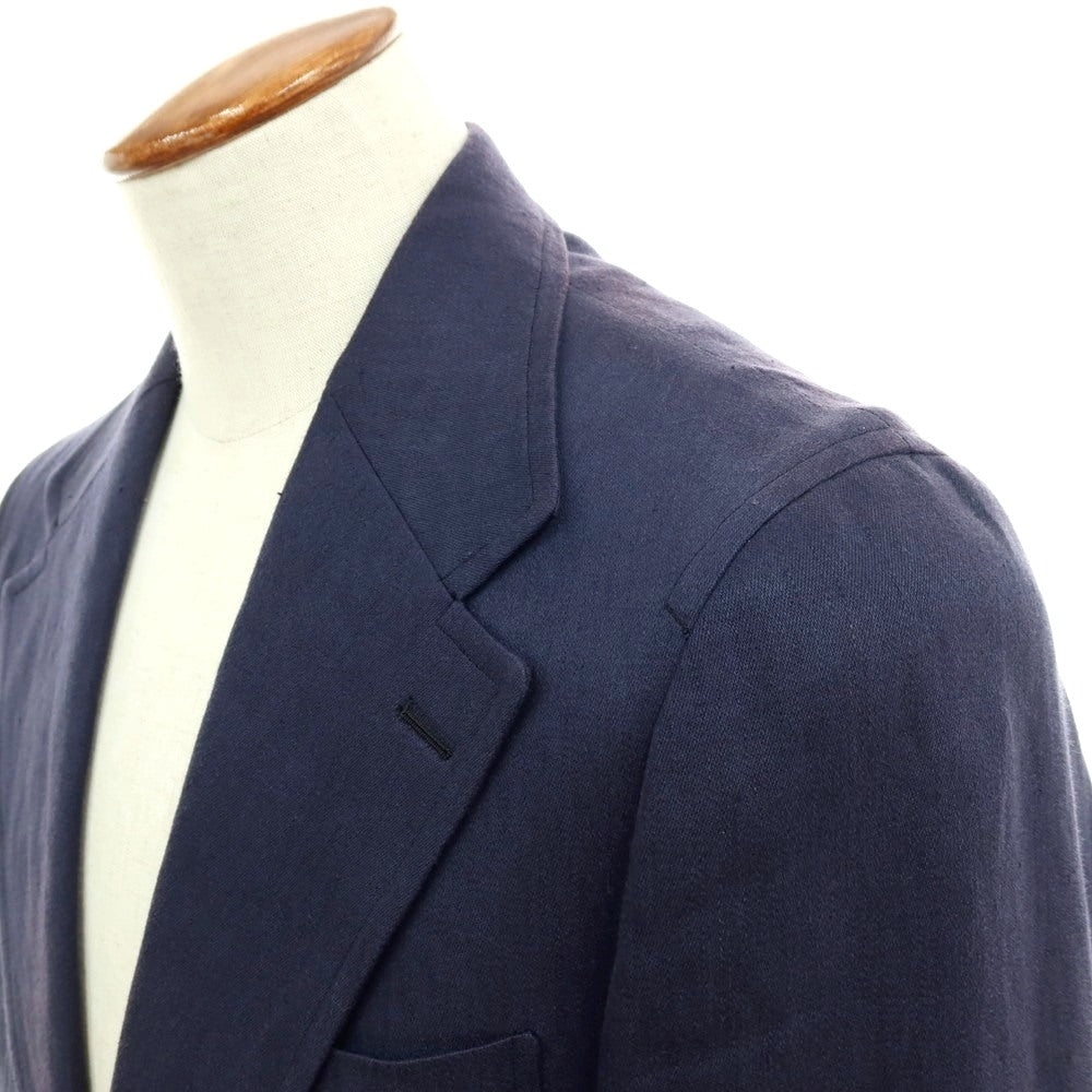 【中古】ポールスチュアート PAUL STUART リネン 2B テーラードジャケット ネイビー【サイズ46】【 状態ランクC 】【 メンズ 】
