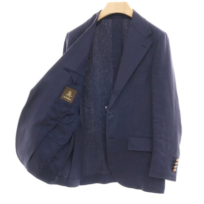 【中古】ポールスチュアート PAUL STUART リネン 2B テーラードジャケット ネイビー【サイズ46】【 状態ランクC 】【 メンズ 】