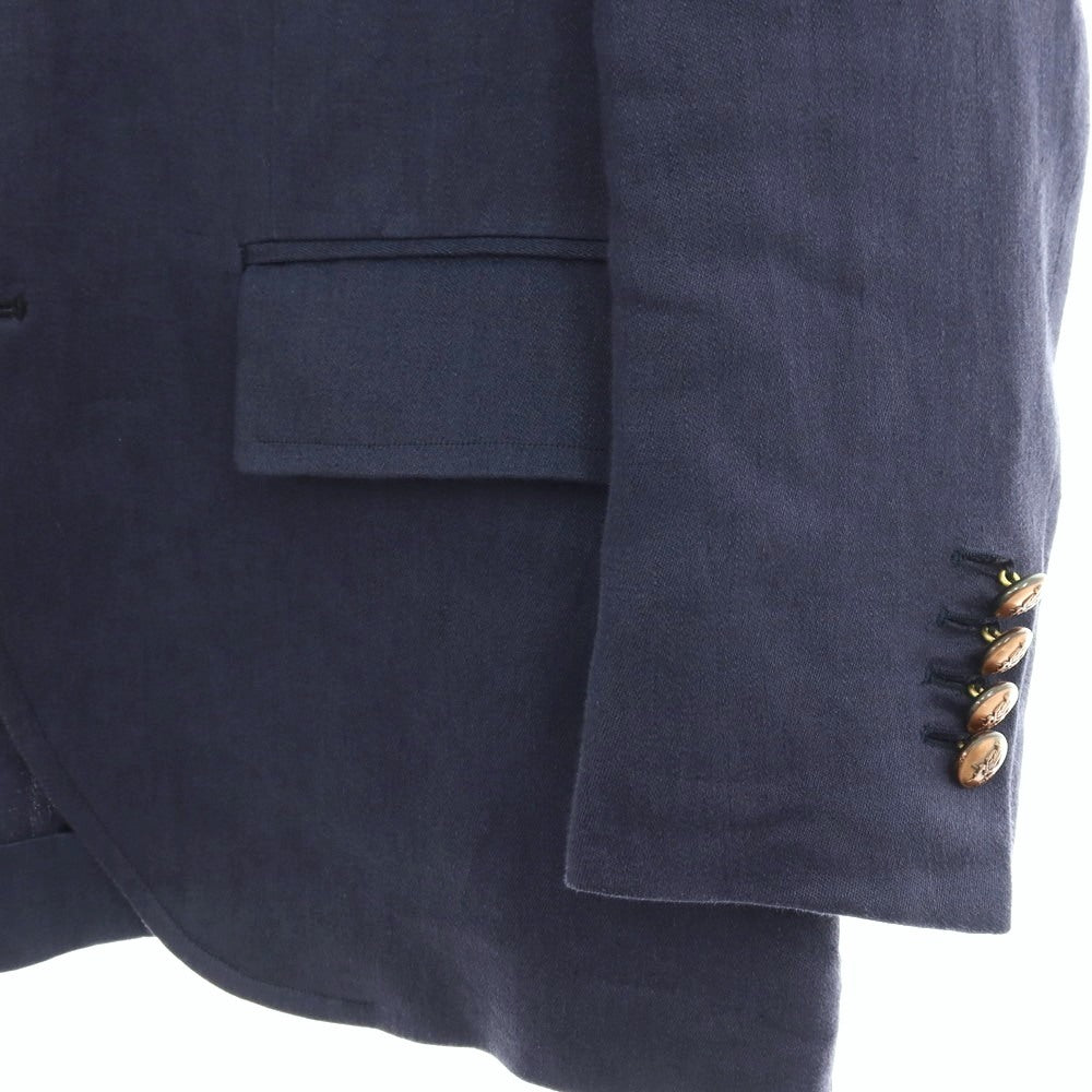 【中古】ポールスチュアート PAUL STUART リネン 2B テーラードジャケット ネイビー【サイズ46】【 状態ランクC 】【 メンズ 】