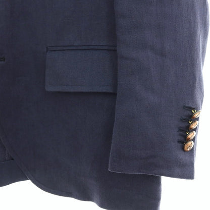 【中古】ポールスチュアート PAUL STUART リネン 2B テーラードジャケット ネイビー【サイズ46】【 状態ランクC 】【 メンズ 】