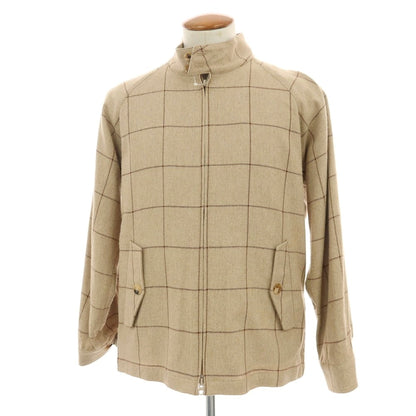 【中古】インバーティア INVERTERE コットンシルクウール ウィンドウペーンチェック スイングトップ ベージュ【 38 】【 状態ランクB 】【 メンズ 】