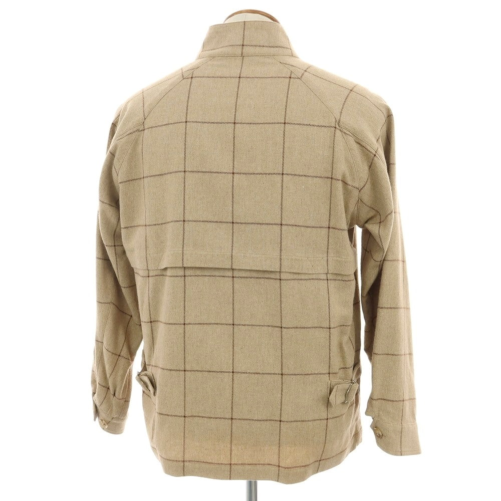 【中古】インバーティア INVERTERE コットンシルクウール ウィンドウペーンチェック スイングトップ ベージュ【 38 】【 状態ランクB 】【 メンズ 】