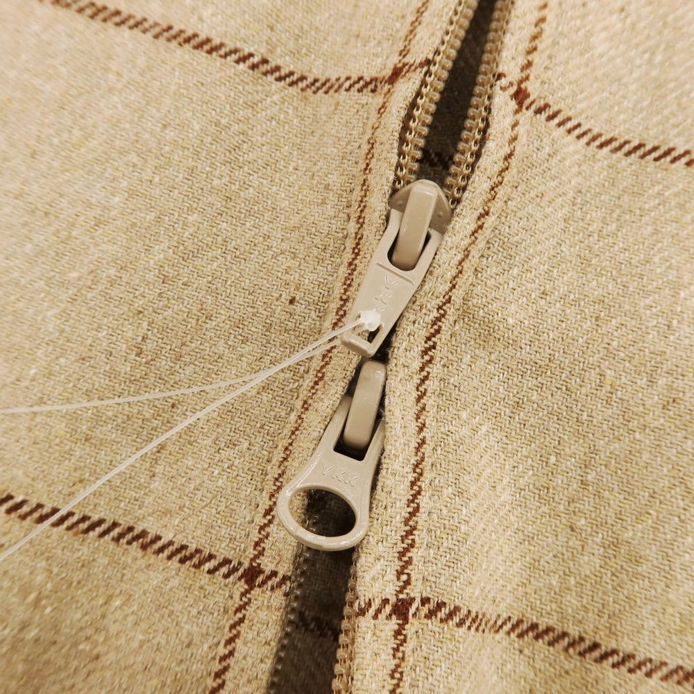 【中古】インバーティア INVERTERE コットンシルクウール ウィンドウペーンチェック スイングトップ ベージュ【 38 】【 状態ランクB 】【 メンズ 】