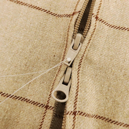 【中古】インバーティア INVERTERE コットンシルクウール ウィンドウペーンチェック スイングトップ ベージュ【 38 】【 状態ランクB 】【 メンズ 】