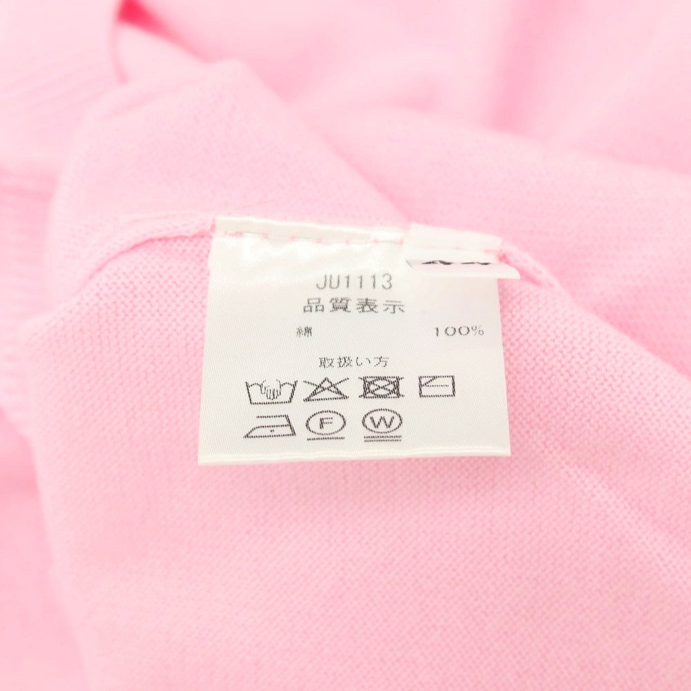 【中古】クルチアーニ CRUCIANI ハイゲージ コットン クルーネック 半袖 プルオーバーニット ピンク【サイズ44】【 状態ランクB 】【 メンズ 】