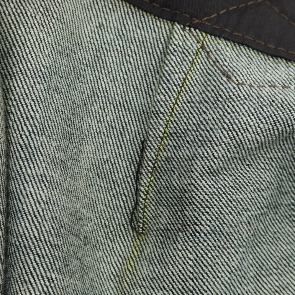 【中古】イガラシトラウザーズ 五十嵐 IGARASHI TROUSERS デニム ツープリーツ カジュアルスラックスパンツ ネイビー【 表記なし（XS位） 】【 状態ランクB 】【 メンズ 】