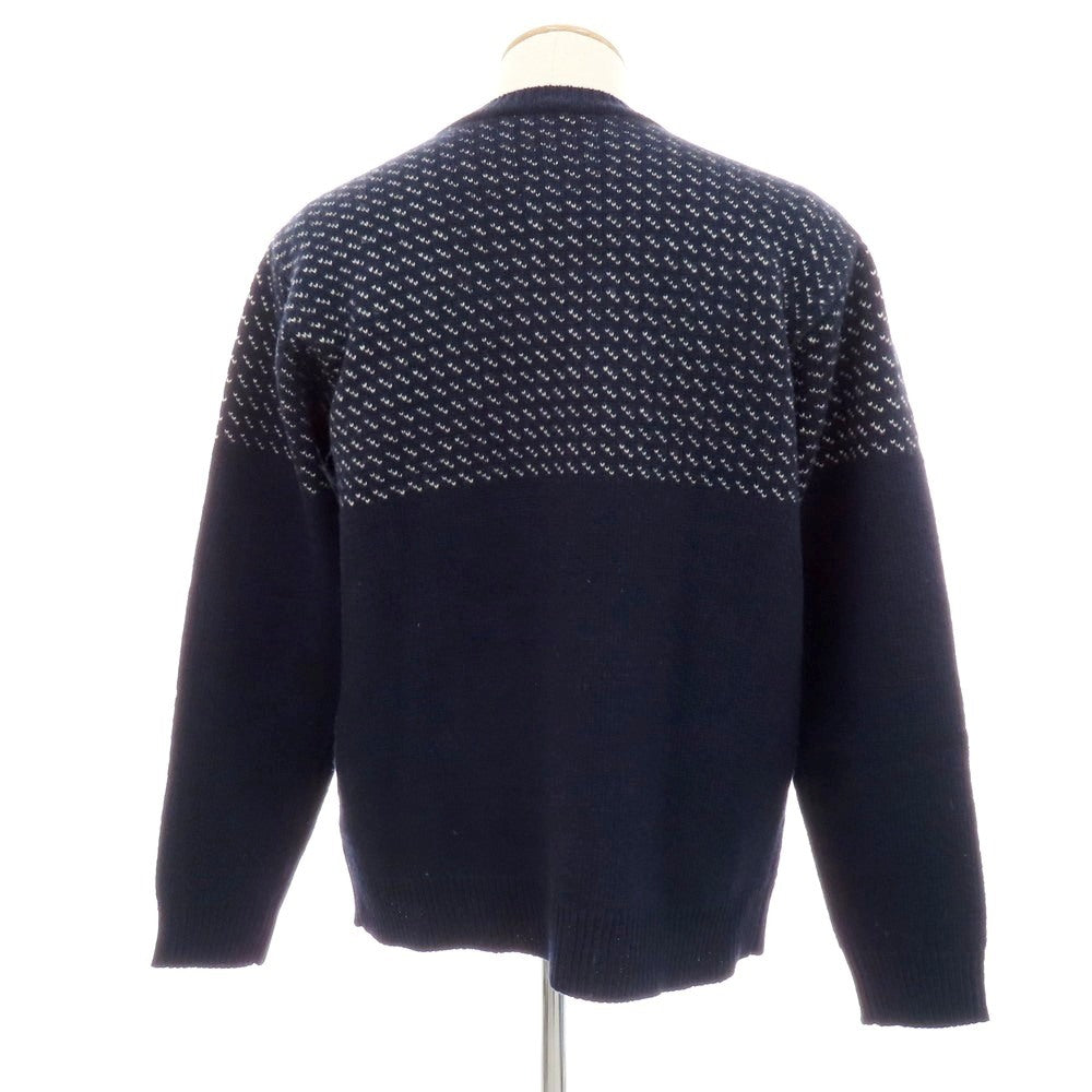 【中古】ウールリッチ WOOLRICH ミドルゲージ ウール クルーネック プルオーバーニット ネイビー【 サイズM 】【 状態ランクB 】【 メンズ 】 [APD]