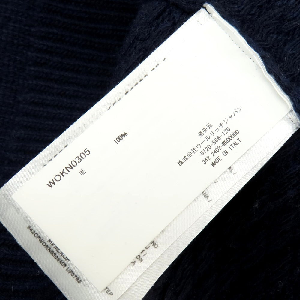 【中古】ウールリッチ WOOLRICH ミドルゲージ ウール クルーネック プルオーバーニット ネイビー【 サイズM 】【 状態ランクB 】【 メンズ 】 [APD]