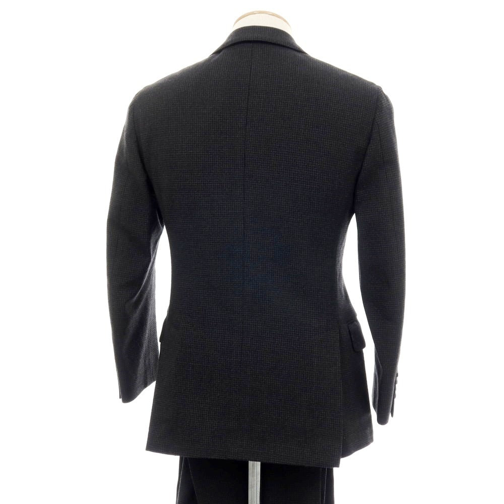 中古】ラルディーニ LARDINI ウール ダブルスーツ チャコールグレーx