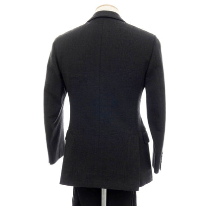 【中古】ラルディーニ LARDINI ウール ダブルスーツ チャコールグレーxブラック【サイズ42】【 状態ランクD 】【 メンズ 】