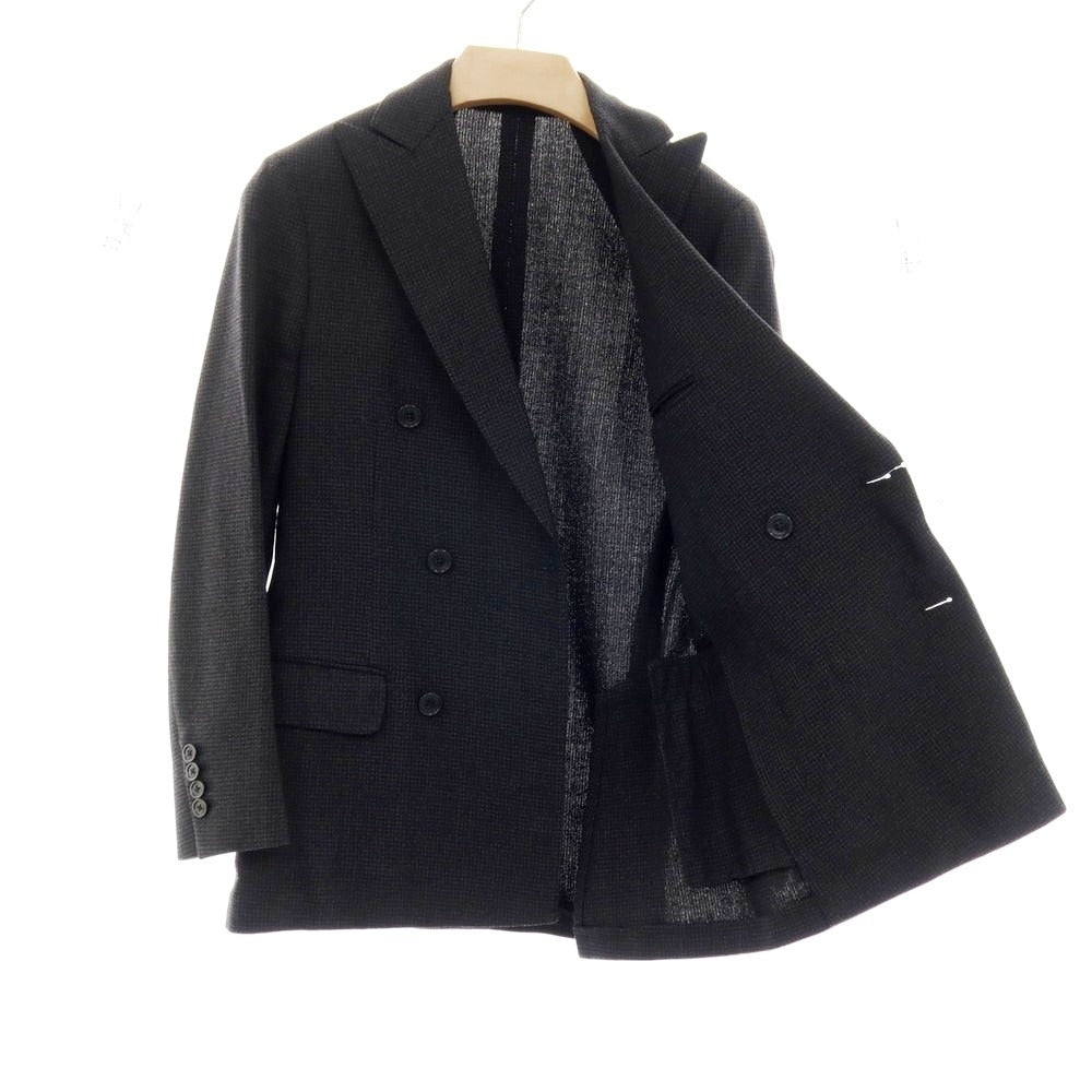 中古】ラルディーニ LARDINI ウール ダブルスーツ チャコールグレーx