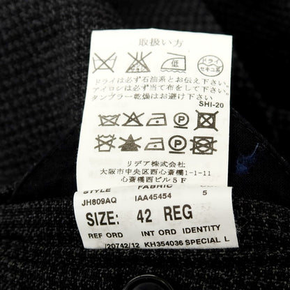 【中古】ラルディーニ LARDINI ウール ダブルスーツ チャコールグレーxブラック【サイズ42】【 状態ランクD 】【 メンズ 】