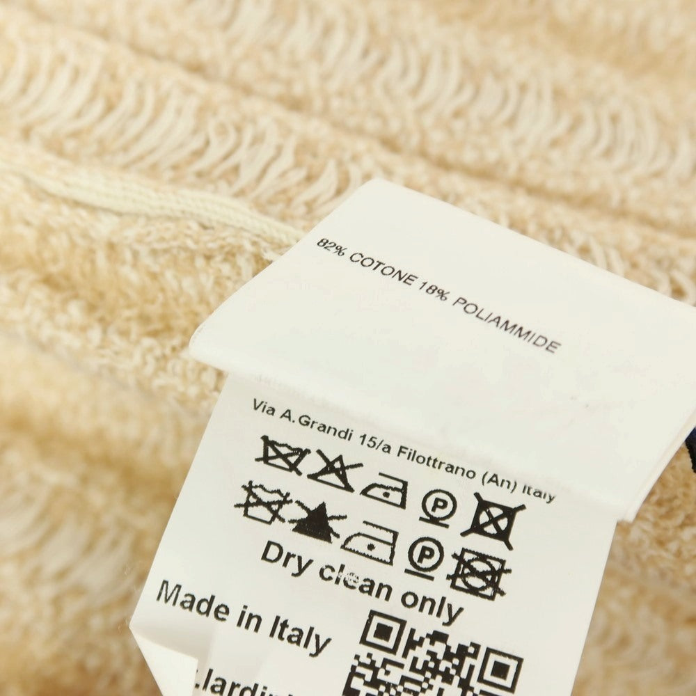 【中古】ラルディーニ LARDINI コットンナイロン ストライプ 2B ニットジャケット ベージュxアイボリー【サイズXS】【 状態ランクC 】【 メンズ 】