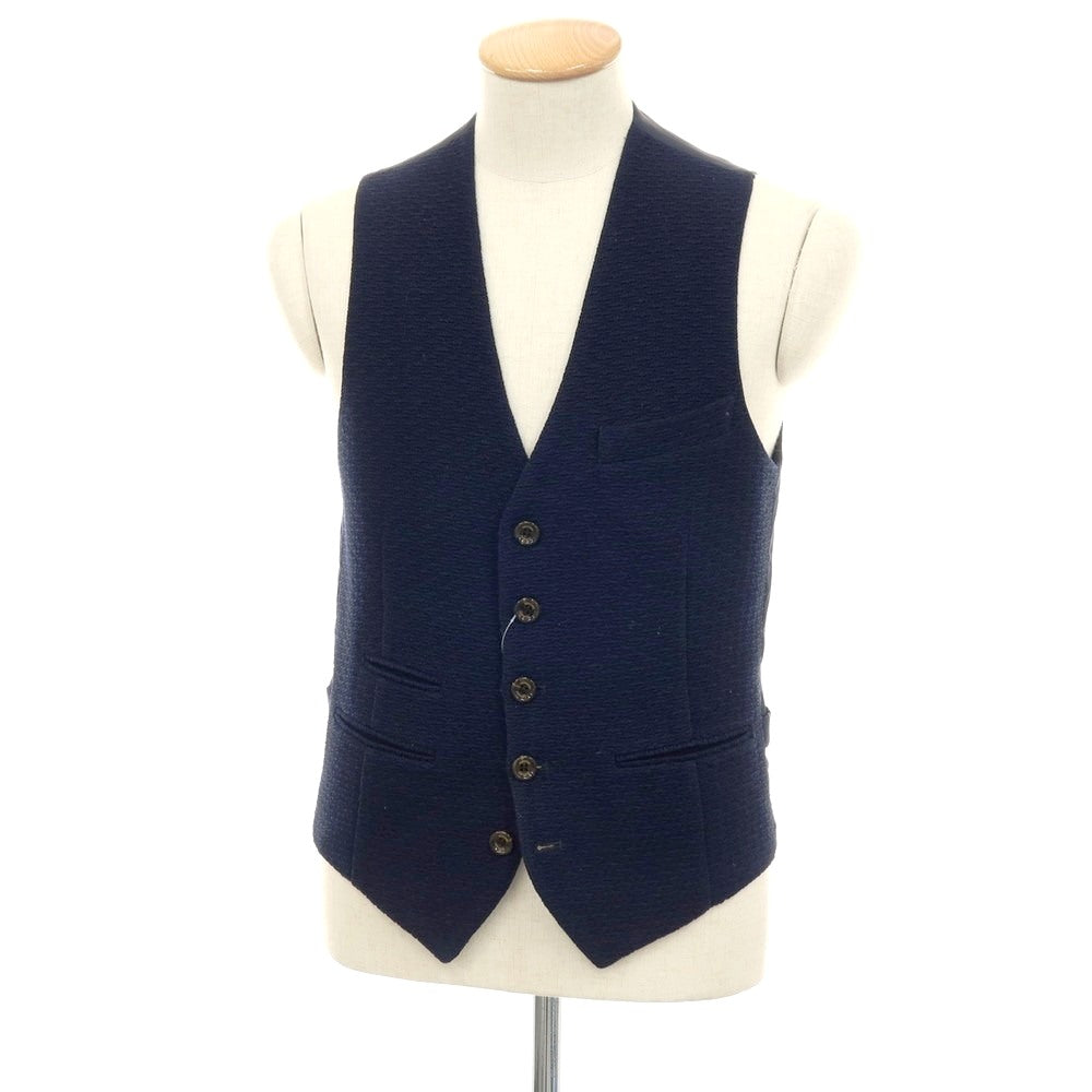 【中古】イレブンティ eleventy コットン ドレス系ジレ ベスト ネイビー【サイズ44】【 状態ランクB 】【 メンズ 】