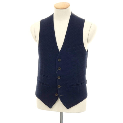 【中古】イレブンティ eleventy コットン ドレス系ジレ ベスト ネイビー【サイズ44】【 状態ランクB 】【 メンズ 】
