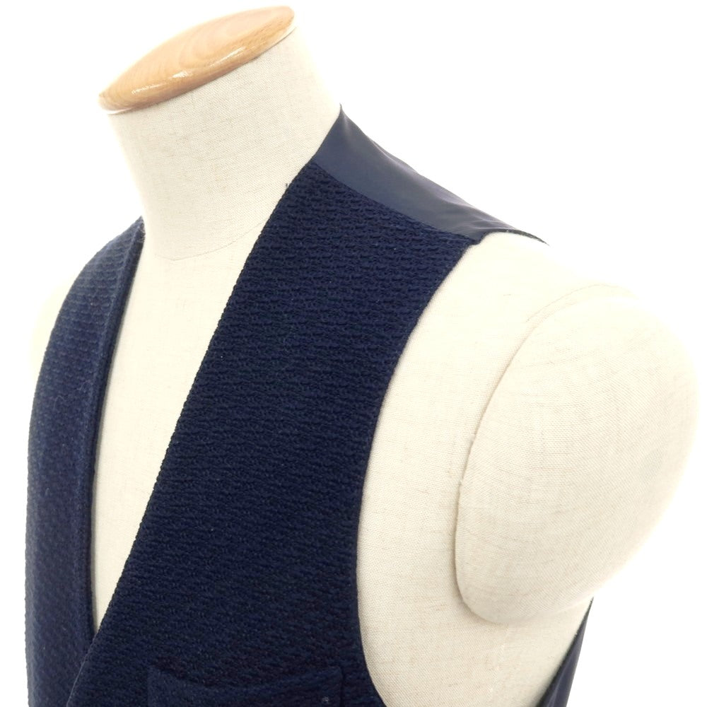 【中古】イレブンティ eleventy コットン ドレス系ジレ ベスト ネイビー【サイズ44】【 状態ランクB 】【 メンズ 】
