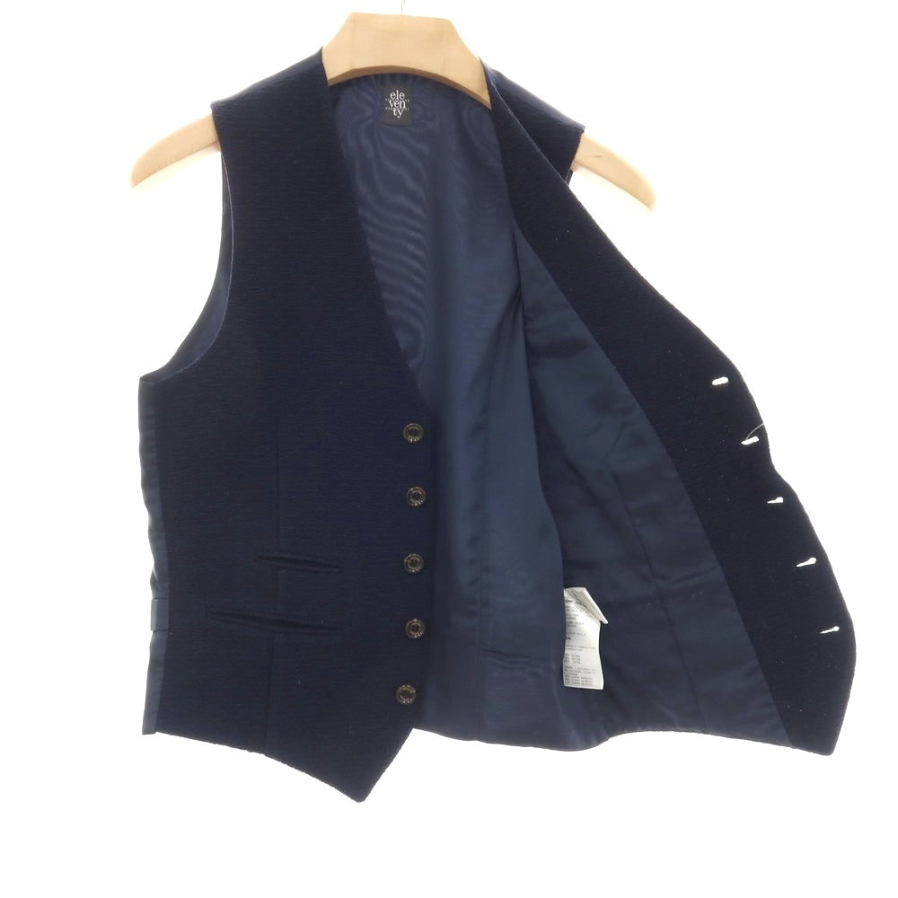 【中古】イレブンティ eleventy コットン ドレス系ジレ ベスト ネイビー【サイズ44】【 状態ランクB 】【 メンズ 】