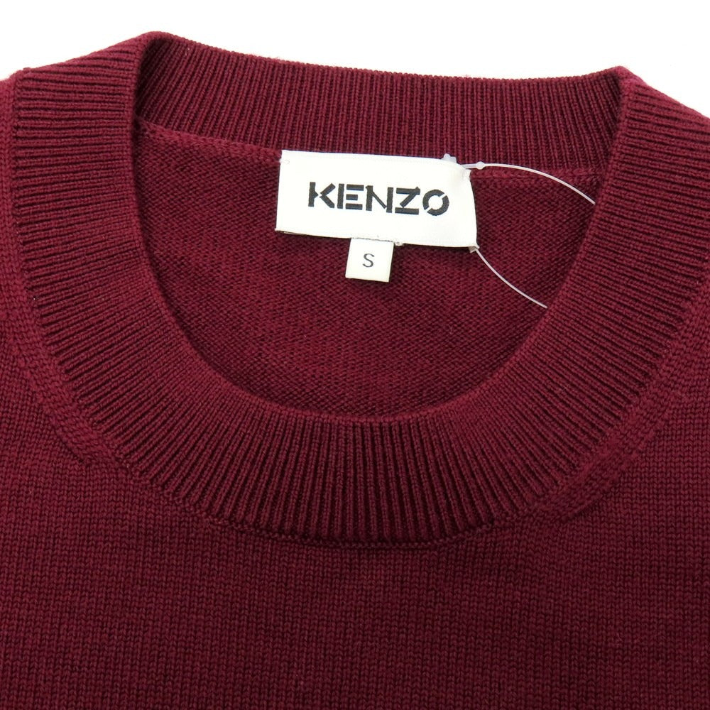 【中古】ケンゾー KENZO ウール クルーネック プルオーバーニット ボルドー【サイズS】【 状態ランクB 】【 メンズ 】[BPD]