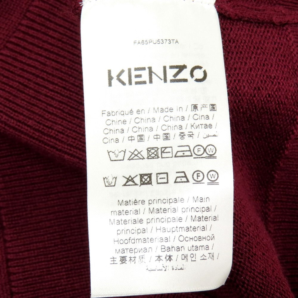 【中古】ケンゾー KENZO ウール クルーネック プルオーバーニット ボルドー【サイズS】【 状態ランクB 】【 メンズ 】[BPD]