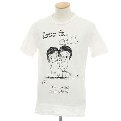 【中古】ディースクエアード DSQUARED2 コットン クルーネック 半袖Ｔシャツ ホワイト【サイズXS】【 状態ランクC 】【 メンズ 】