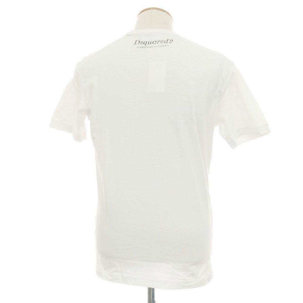 【中古】ディースクエアード DSQUARED2 コットン クルーネック 半袖Ｔシャツ ホワイト【サイズXS】【 状態ランクC 】【 メンズ 】