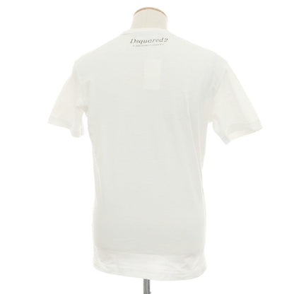 【中古】ディースクエアード DSQUARED2 コットン クルーネック 半袖Ｔシャツ ホワイト【サイズXS】【 状態ランクC 】【 メンズ 】